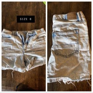 American Eagle Distressed High Waist Mom Jean Shorts Size 8